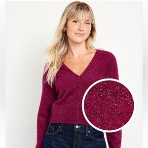 Old Navy Textured Shine Crop Cardigan